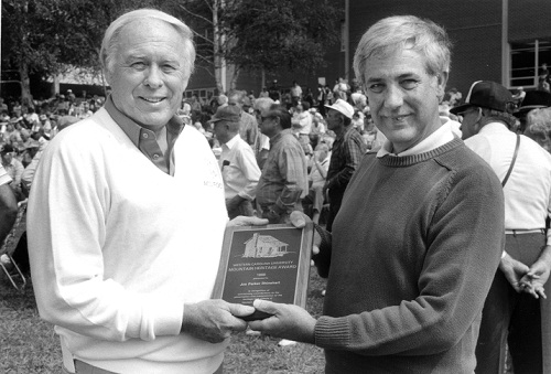 Joe Parker Rhinehart receiving the Mountain Heritage Award, 1990.